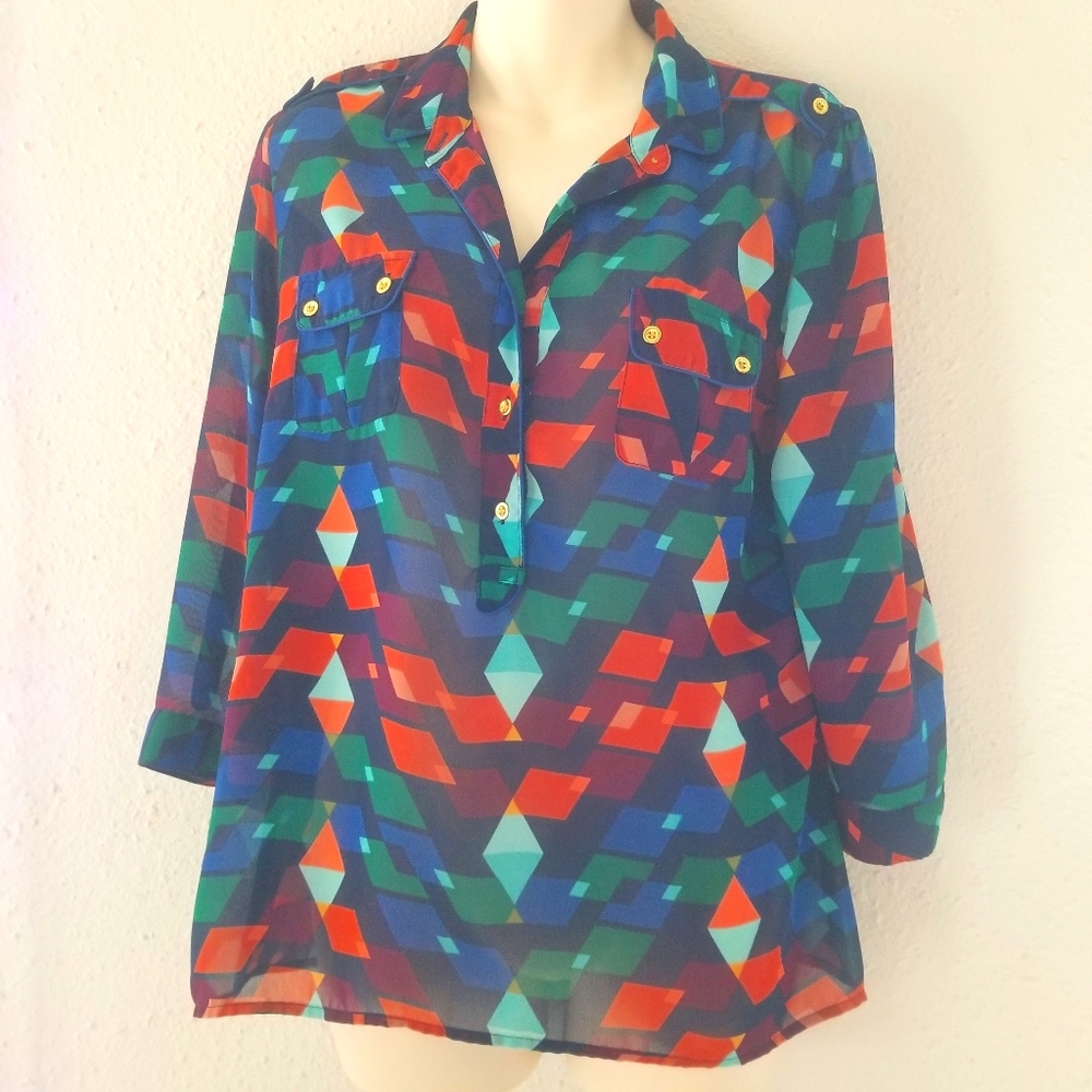 Sheer Patterned Blouse